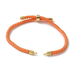 Темно-Оранжевый Изготовление регулируемого нейлонового хлопкового шнура, с реечной обшивкой латунными выводами, золотые, темно-оранжевый, 4-3/4~8-7/8 дюйм (12~22.5 см), 3 мм, отверстие : 2 мм