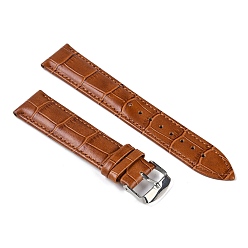 Седло Коричневый Кожа смотреть группы, с 201 пряжками из нержавеющей стали, регулируемые ремешки для часов, седло коричневый, 8.7~12.4x1.9~2x0.5~0.6 см, 2 шт / комплект