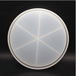 Flat Round DIY Food Grade Silicone Display Molds, Resin Casting Molds, Clay Craft Mold Tools, White, Flat Round, 180mm