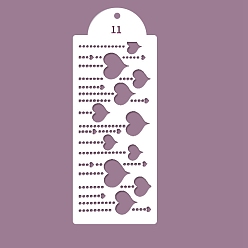 Сердце Шаблоны трафаретов для рисования пластиковых питомцев, прямоугольник с рисунком смешивания, Сердце Pattern, 390x150 мм