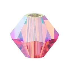 70010 20000 Rose AB 2x Хрустальные бусины preciosa®, чешский хрусталь, биконус(451 69 302 рондель), 70010 20000 роза ab 2x, 4 мм, отверстие : 0.8 мм