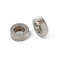 Нержавеющая Сталь Цвет Антикоррозийные 202 шарики из нержавеющей стали, текстурированный диск, цвет нержавеющей стали, 8x3 мм, отверстие : 4 мм