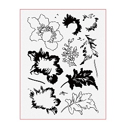 Flower Clear Silicone Stamps, for DIY Scrapbooking, Photo Album Decorative, Cards Making, Stamp Sheets, Flower, 180x140mm