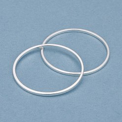 925 Sterling Silver Plated Brass Linking Rings, Long-Lasting Plated, Round Ring, 925 Sterling Silver Plated, 25x1mm, Inner Diameter: 23mm