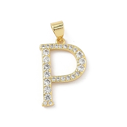 Letter R Латунные микро проложить кубического циркония подвески, без свинца и без кадмия, долговечный, реальный 18 k позолоченный, стойки покрытие, Буква R, 20x13x2 мм, отверстие : 4.5x3 мм