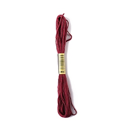 FireBrick Polyester Embroidery Threads for Cross Stitch, Embroidery Floss, FireBrick, 0.15mm, about 8.75 Yards(8m)/Skein