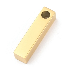 Golden Ion Plating(IP) 304 Stainless Steel Pendants, Rectangle/Bar, Golden, 20x5x5mm, Hole: 3mm