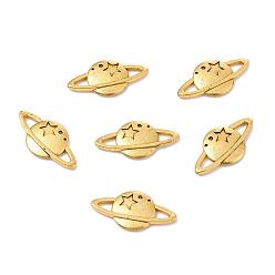 Античное Золото Настройки эмали кабошон из цинкового сплава, планета со звездой, античное золото , 10x20x2 мм