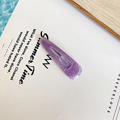 Средний Фиолетовый Блестящие пластиковые заколки для волос, нескользящие заколки для волос для девочек, женщины, средне фиолетовый, 53x16 мм