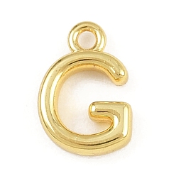 Letter G Латунь прелести, стойки покрытие, долговечный, без кадмия и без свинца, реальный 18 k позолоченный, Буква G, 9.5x6.5x2 мм, отверстие : 1.2 мм