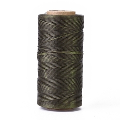 Dark Slate Gray Waxed Polyester Cord, Micro Macrame Cord, Waxed Sewing Thread, Flat, Dark Slate Gray, 0.8mm, about 284.33 yards(260m)/roll