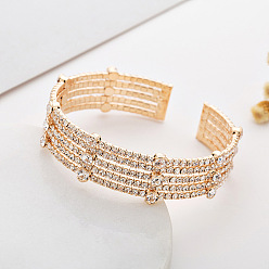 Золотой Набор браслетов и браслетов со сверкающими кристаллами для свадебных аксессуаров