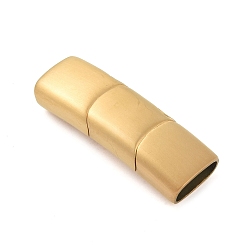 Золотой Ионное покрытие (ip) 316 магнитные кламмеры из хирургической нержавеющей стали с приклеиваемыми концами, прямоугольные, матовый стиль, золотые, 37x12x7 мм, отверстие : 10x5 мм