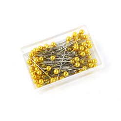 Golden Boxed colored pearlescent needles nickel-plated bead needles DIY clothing positioning pins 100 pieces 1 box