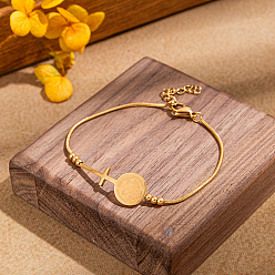 Золотой Винтажная религия 201 браслеты из нержавеющей стали с крестообразными связями для женщин, золотые, 6-3/4 дюйм (17 см)