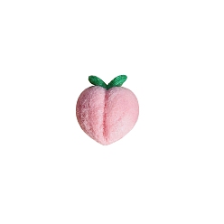 Pink 3D Peach Handmade Wool Felt Craft, DIY Ornament Accessories for Car Decor Hair Clip Fridge Magnet Phone Case Brooch, Pink, 35mm