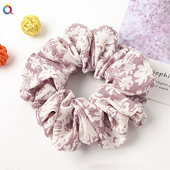 C189 Oversized - Floral Lilac Vintage French Retro Bow Hairband - Solid Color Satin Hair Tie
