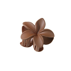 Saddle Brown Flower Plastic Claw Hair Clips, Hair Accessories for Girl, Saddle Brown, 80mm