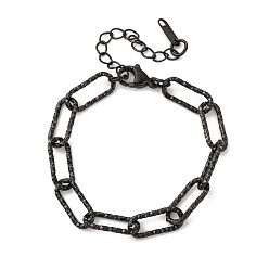 Черный 304 браслеты-цепочки из нержавеющей стали со скрепками для женщин и мужчин, ионное покрытие (ip), чёрные, 6-1/4 дюйм (16 см)