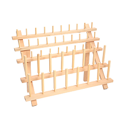 BurlyWood 46 Spools Solid Wood Sewing Embroidery Thread Stand, Holder Rack, BurlyWood, 15.8x40x30cm