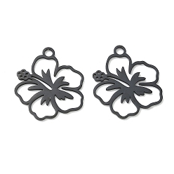 Цветок 304 подвески из нержавеющей стали, ионное покрытие (ip), лазерная резка, Радуга цветов, цветок, 24.5x22x1 мм, отверстие : 2.5 мм