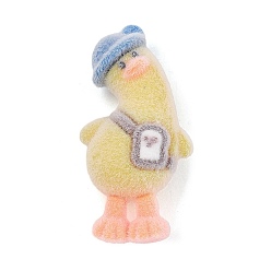 Утка Силиконовые подвески с анималистическим рисунком, зеленый желтый, утка, 63x31x23 мм, отверстие : 2 мм