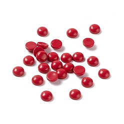 Красный Синтетических бирюзовый кабошон, полукруглый, красные, 5x2.5 мм