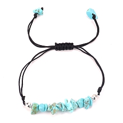 Synthetic Turquoise Synthetic Turquoise  Braided Bead Bracelets, 8-5/8 inch(22cm)