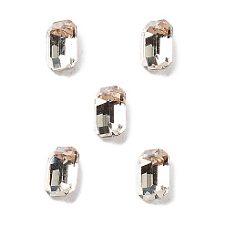 Золотая Тень K 9 кабошоны из стеклянного страза, задние и задние, прямоугольные, золотые тени, 4x2.7x2 мм