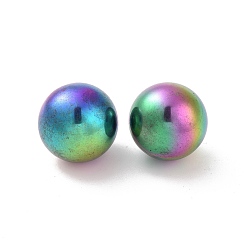 Multi-color Plated Electroplated Non-magnetic Synthetic Hematite Beads, No Hole, Round, Multi-color Plated, 15.5~16mm