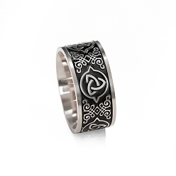 Stainless Steel Color Stainless Steel Enamel Triquetra/Trinity Knot Finger Rings, Claddagh Ring, Stainless Steel Color, Inner Diameter: 20mm