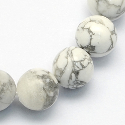 Howlite Natural Howlite Round Beads Strands, 8.5mm, Hole: 1.2mm, about 47pcs/strand, 15.5 inch