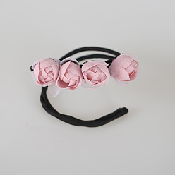 Korean Pink Hair Curler Lazy fluffy flower bud head styling tool for bun hairstyle.