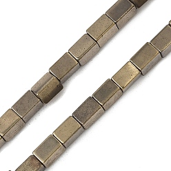 (252) Цвет внутри: морской / фиолетовый на подкладке Гальванические нити синтетических магнитных гематитовых бусин, кубоид, античная бронза покрытие, 5x3x3 мм, отверстие : 1 мм, около 82~83 шт / нитка, 15.98~16.38'' (40.6~41.6 см)