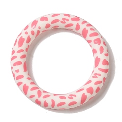 Pink Силиконовые бусины, кольцо, розовые, 65x10 мм, отверстие : 3 мм