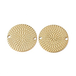 Real 18K Gold Plated Ion Plating(IP) 304 Stainless Steel Connector Charms, Flat Round Links, Real 18K Gold Plated, 20x1mm, Hole: 1.6mm