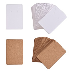 Mixed Color 200Pcs 2 Colors Rectangle Cardboard Jewlery Display Cards, Used For Necklace and Earring, Mixed Color, 9x6cm, 100pcs/color