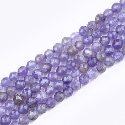Amethyst Natural Amethyst Beads Strands, Faceted, Round, 4mm, Hole: 0.8mm, about 102pcs/strand, 15.3 inch