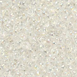 Белый Дым Fgb 6/0 круглый стеклянный бисер класса А, прозрачные цвета радуги, серый, 6/0, 4x3 мм, отверстие : 1 мм, около 4500 шт / упаковка