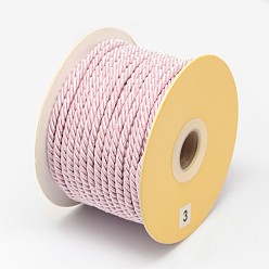 Pink Nylon Threads, Milan Cords/Twisted Cords, Pink, 3mm, about 21.87 yards(20m)/roll