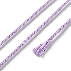 Lilac Polyester Twisted Cord, Round, for DIY Jewelry Making, Lilac, 1.2mm, about 38.28 Yards(35m)/Roll
