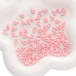 Розовый 20шт. акриловые трубчатые держатели, туманная роза, 9x4 мм, отверстие : 2 мм