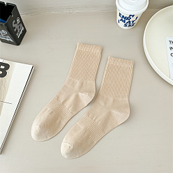 PeachPuff Cotton Knitting Socks, Ribbed Winter Warm Thermal Socks, PeachPuff, 250x70mm