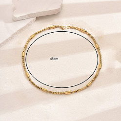 Золотой 201 ожерелья из нержавеющей стали с пшеничной цепочкой, модные ожерелья для вечеринок в стиле хип-хоп для женщин, золотые, 17.72 дюйм (45 см)