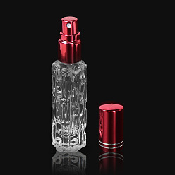 Red Mini Refillable Glass Spray Empty Bottles, with Aluminum Fine Mist Sprayer & Dust Cap, for Perfume, Essential Oil, Red, 2.3x2.3x9.3cm, Capacity: 10ml(0.34fl. oz)