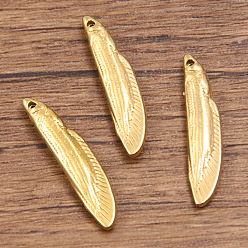 Золотой 304 подвески из нержавеющей стали, рыбы прелести, золотые, 28.5x6x3.5 мм, отверстие : 1 мм