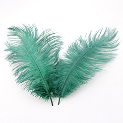 Teal Ostrich Feather Ornament Accessories, for DIY Costume, Hair Accessories, Backdrop Craft, Teal, 200~250mm