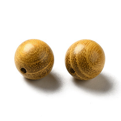 Dark Goldenrod Undyed Natural Ebony Wood Beads, Round, Dark Goldenrod, 10~10.5mm, Hole: 1.6~1.8mm, about 950pcs/500g