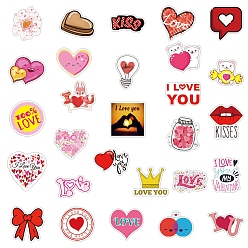 Mixed Color Valentine's Day Themed Paper Stickers, Waterproof Self-adhesive Removable Decals, for Water Bottles, Laptop, Luggage, Cup, Computer, Mobile Phone, Skateboard, Guitar Stickers, Mixed Color, 5~8cm, 100pcs/set