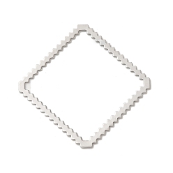 Platinum Rhombus Rack Plating Brass Linking Rings, Long-Lasting Plated, Platinum, 39x39x0.5mm, Inner Diameter: 35x35mm